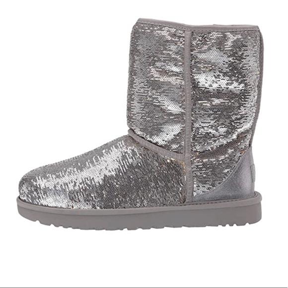UGG Silver Gold Classic Short Flip Sequin Cosmos - Picture 11 of 15